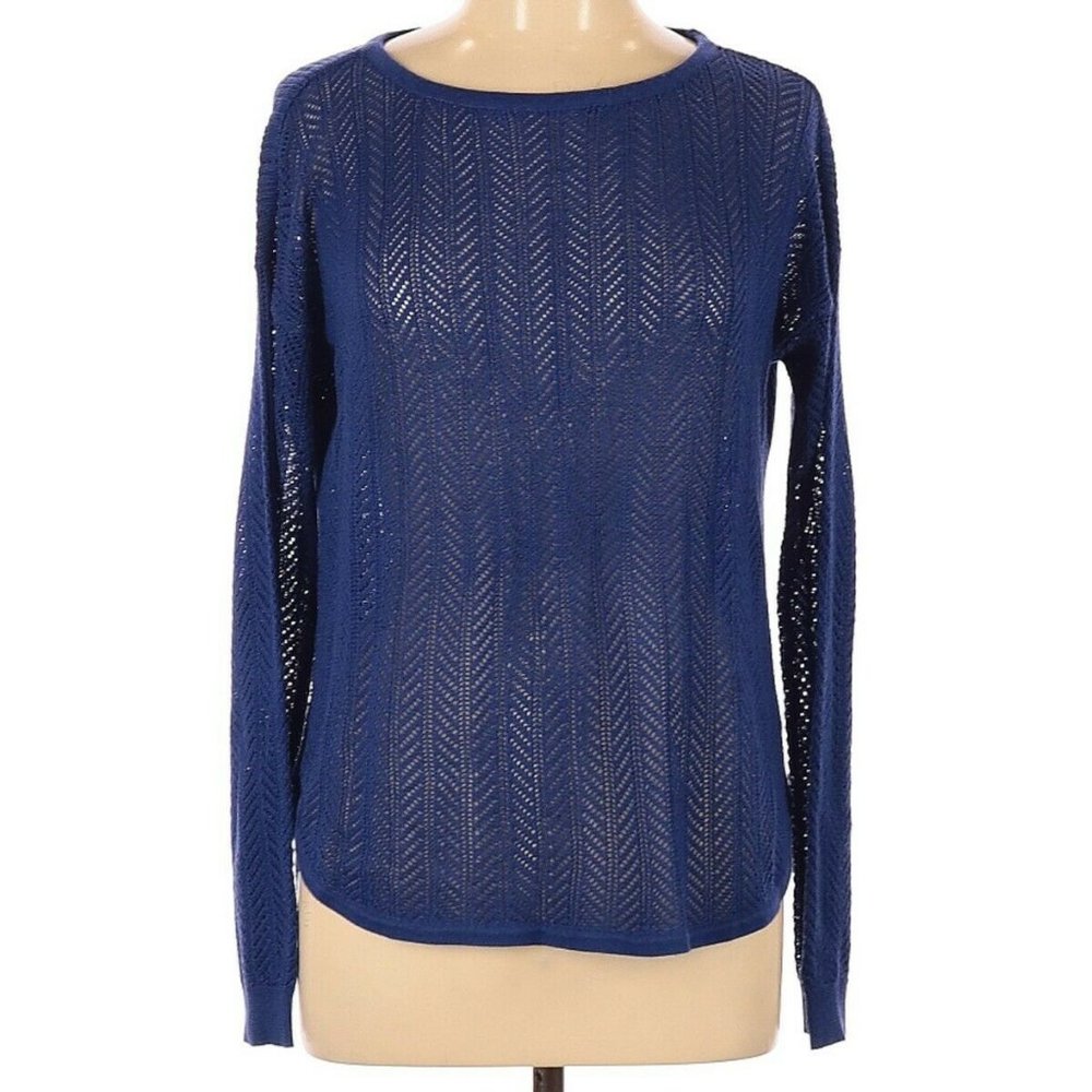 RETRO-ology Royal Blue Open Knit L/S Sweater